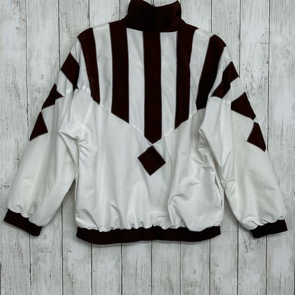 Vintage Janeve Brown White 2 Piece Long Sleeve Zip Up Track Suit Small - Picture 5 of 16